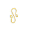 24x13mm S Shaped Hook - 10K Gold Plated (15 pcs)