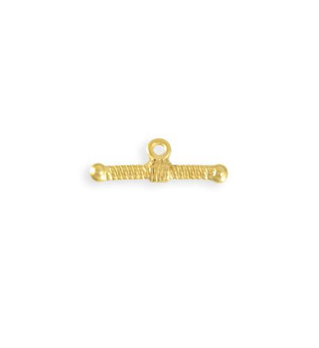 20x7mm Rib Toggle Bar - 10K Gold Plated (23 pcs)