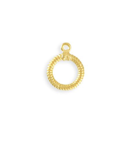 17x14mm Rib Toggle Ring - 10K Gold Plated (23 pcs)