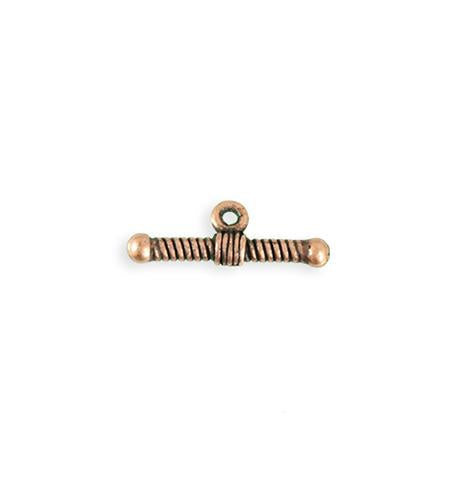 20x7mm Rib Toggle Bar - Copper Antique Plated (23 pcs)