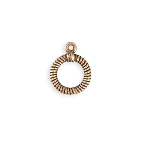 17x14mm Rib Toggle Ring - Copper Antique Plated (23 pcs)