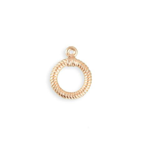 17x14mm Rib Toggle Ring - Rose Gold Plated (23 pcs)