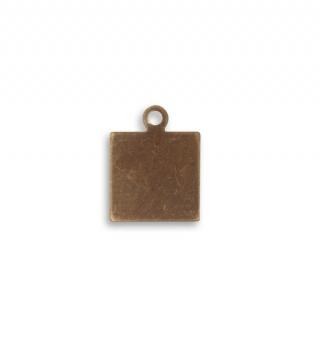 9mm, 24ga Square Tag Altered Blank - Natural Brass (98pcs)