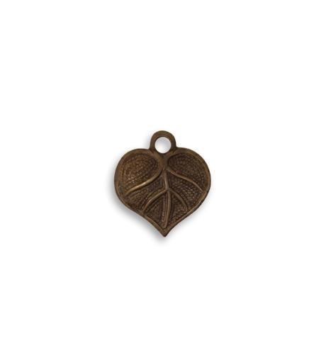 13x12mm Teensie Nouveau Leaf  - Natural Brass (36 pcs)