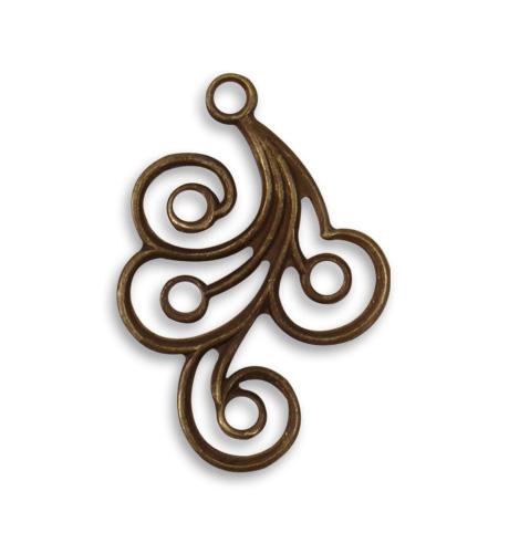 30.5x21mm Flourish Swirl, Left (18 pcs)