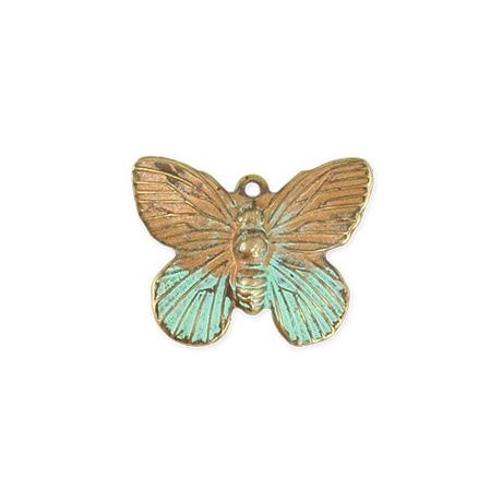 19x15mm Butterfly Charm - Natural Brass (10 pcs)