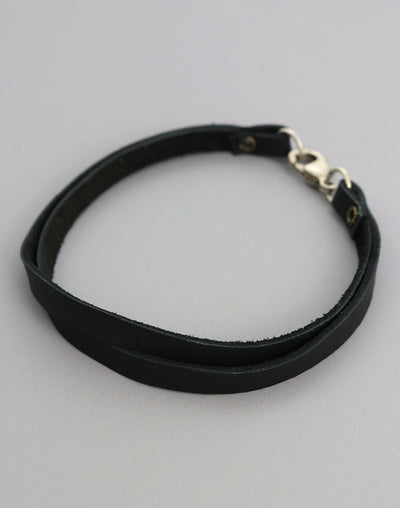 Black Leather Bracelet, (2pc)