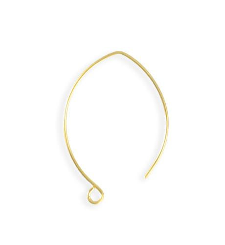 35mm Marquise Ear Wires - 10K Gold Plated (46 pcs)