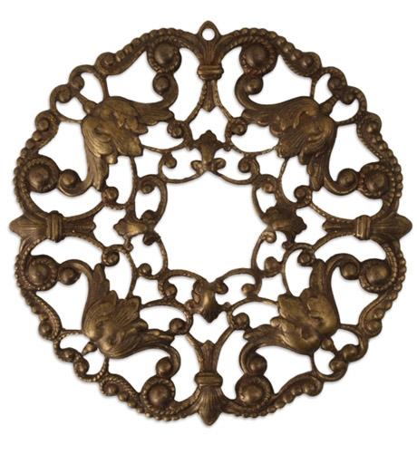 49mm Ornate Wreath Filigree W/Hole (10 pcs)