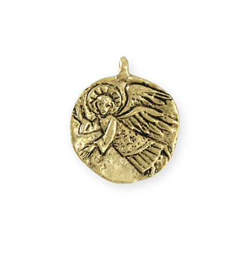 25.5x22mm Guardian Angel [Green Girl Studios] - 10K Gold Antique (1pc)