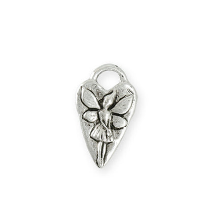 25x15mm Fairy Heart [Green Girl Studios] - Sterling Silver Antique (1pc)