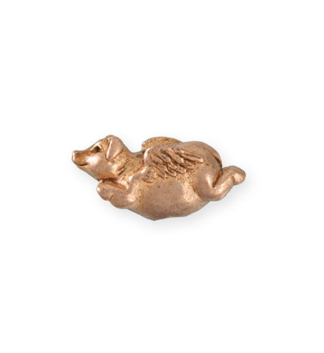 25.5x12.5mm Flying Pig [Green Girl Studios] - Rose Gold Antique (1pc)