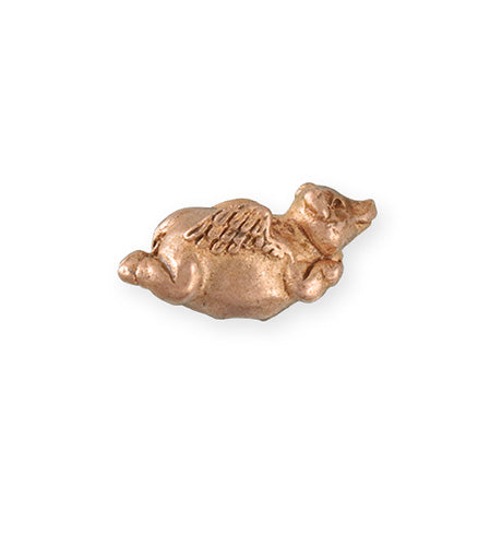 25.5x12.5mm Flying Pig [Green Girl Studios] - Rose Gold Antique (1pc)