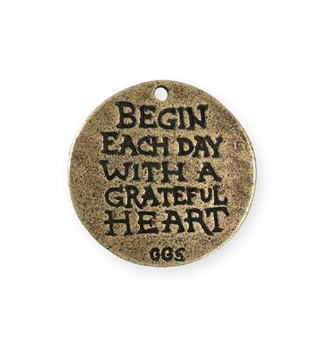 27.5mm Grateful Heart [Green Girl Studios] - Bronze Antique (1pc)