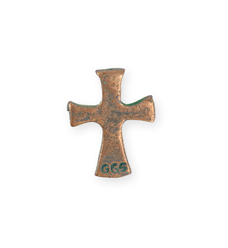 23x18mm Dove Cross [Green Girl Studios] - Copper Verdigris (1pc)