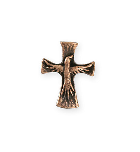 23x18mm Dove Cross [Green Girl Studios] - Copper Antique (1pc)