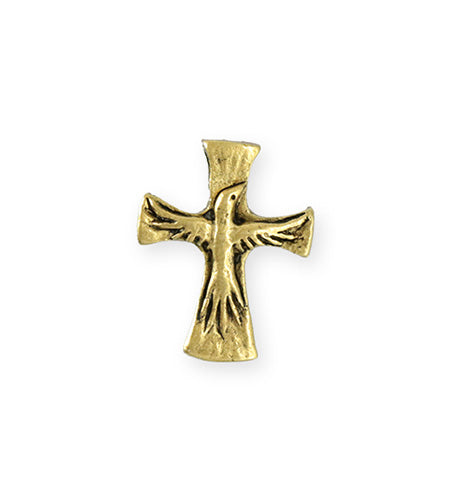 23x18mm Dove Cross [Green Girl Studios] - 10K Gold Antique (1pc)