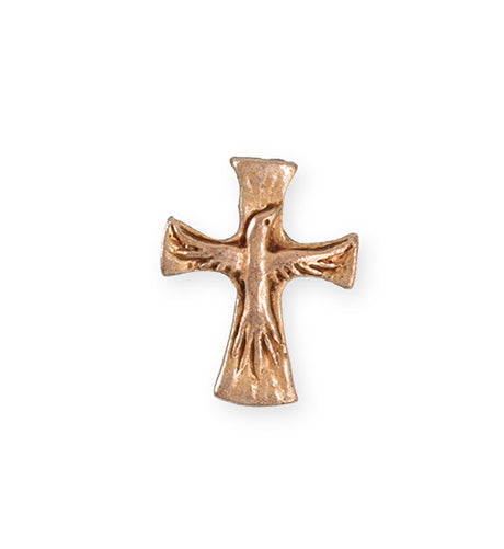 23x18mm Dove Cross [Green Girl Studios] - Rose Gold Antique (1pc)