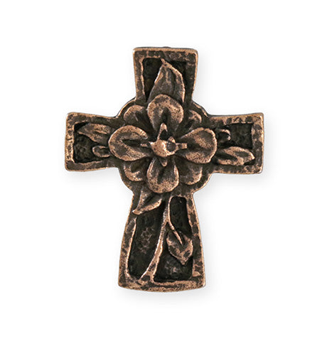 36.5x29.5mm Flower Cross [Green Girl Studios] - Copper Antique (1pc)