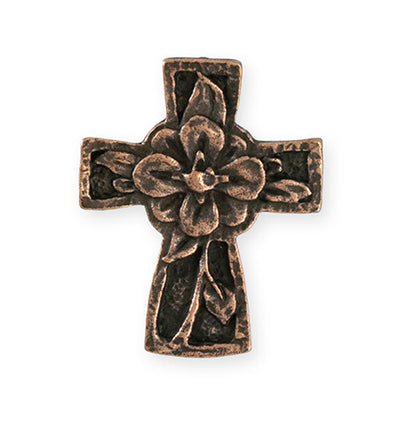 36.5x29.5mm Flower Cross [Green Girl Studios] - Copper Antique (1pc)