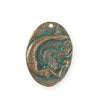 31x22mm Mermaid Pearl Coin [Green Girl Studios] - Copper Verdigris (1pc)