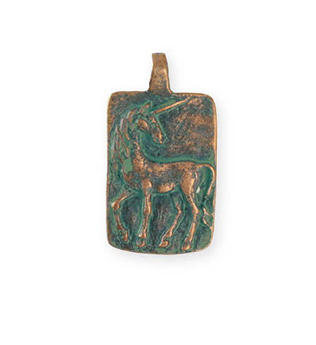 30.5x17mm Believe Unicorn [Green Girl Studios] - Copper Verdigris (1pc)