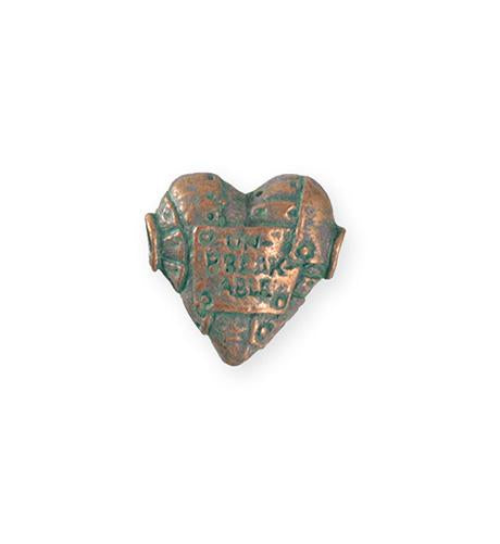 19x18mm Unbreakable Heart [Green Girl Studios] - Copper Verdigris (1pc)