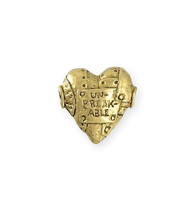 19x18mm Unbreakable Heart [Green Girl Studios] - 10K Gold Antique (1pc)