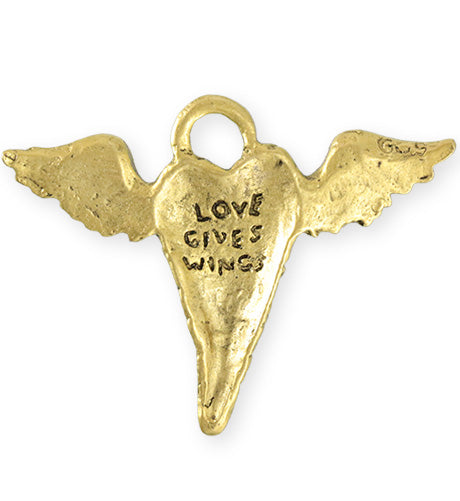 52.5x40mm Flying Heart [Green Girl Studios] - 10K Gold Antique (1pc)