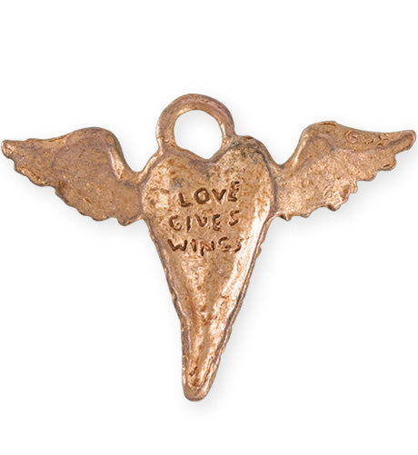 52.5x40mm Flying Heart [Green Girl Studios] - Rose Gold Antique (1pc)