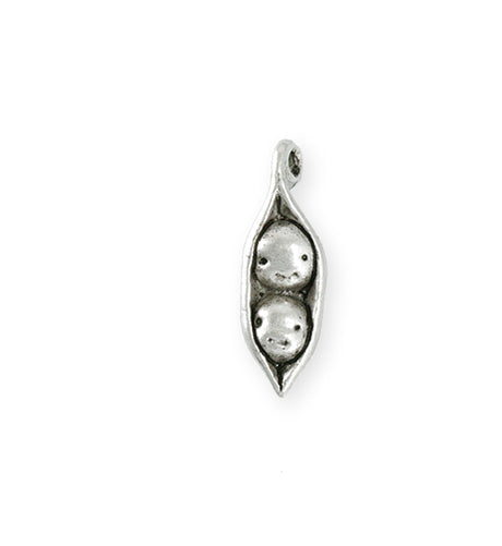 24.5x8.5mm Two Peas In A Pod [Green Girl Studios] - Sterling Silver Antique (1pc)