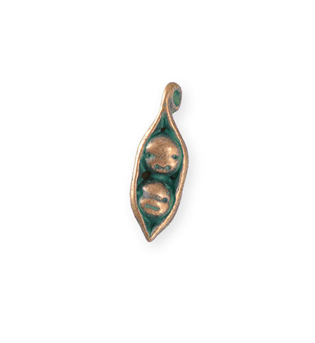 24.5x8.5mm Two Peas In A Pod [Green Girl Studios] - Copper Verdigris (1pc)