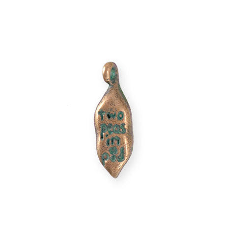 24.5x8.5mm Two Peas In A Pod [Green Girl Studios] - Copper Verdigris (1pc)