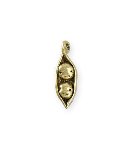 24.5x8.5mm Two Peas In A Pod [Green Girl Studios] - 10K Gold Antique (1pc)