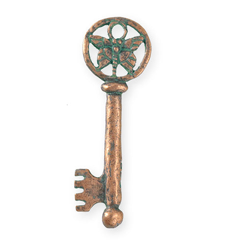 44x15mm Butterfly Key [Green Girl Studios] - Copper Verdigris (1pc)