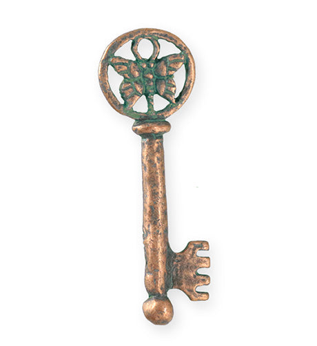 44x15mm Butterfly Key [Green Girl Studios] - Copper Verdigris (1pc)