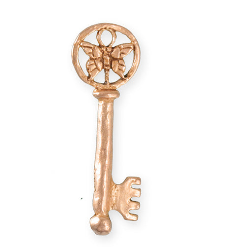 44x15mm Butterfly Key [Green Girl Studios] - Rose Gold Antique (1pc)