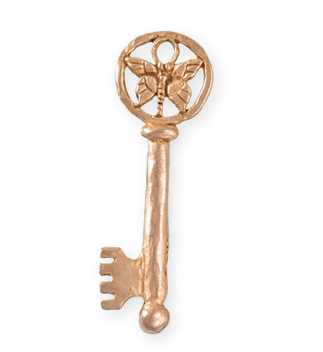 44x15mm Butterfly Key [Green Girl Studios] - Rose Gold Antique (1pc)