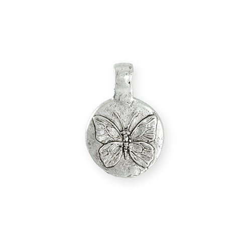 23x16mm Butterfly Dream [Green Girl Studios] - Sterling Silver Antique (1pc)