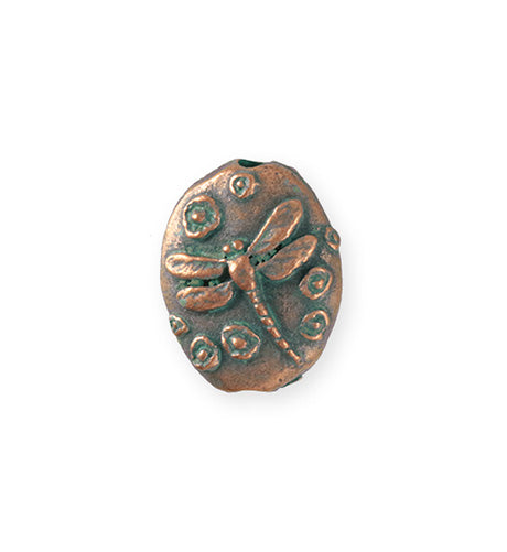 22x17mm Dragonfly Pebble [Green Girl Studios] - Copper Verdigris (1pc)