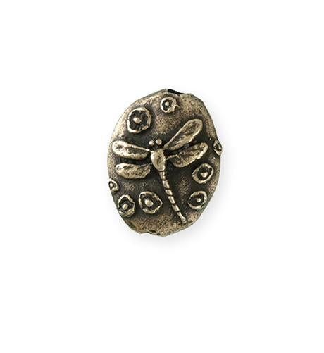 22x17mm Dragonfly Pebble [Green Girl Studios] - Bronze Antique (1pc)