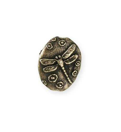 22x17mm Dragonfly Pebble [Green Girl Studios] - Bronze Antique (1pc)