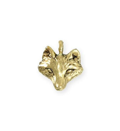 19.5x18.5mm Wolf [Green Girl Studios] - 10K Gold Antique (1pc)