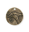 29x28.5mm Bird Hope Coin [Green Girl Studios] - Bronze Antique (1pc)