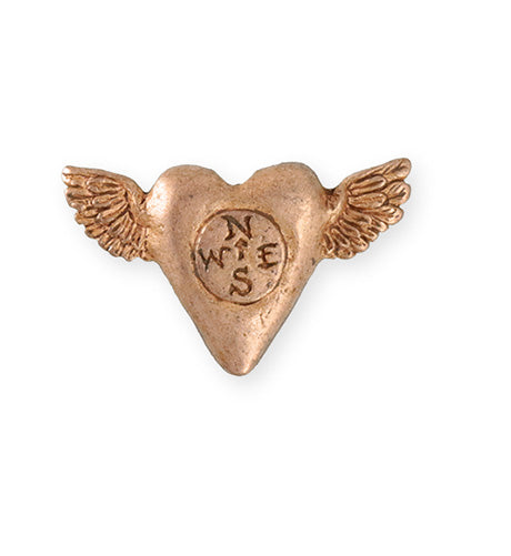 32.5x20mm Follow Heart [Green Girl Studios] - Rose Gold Antique (1pc)