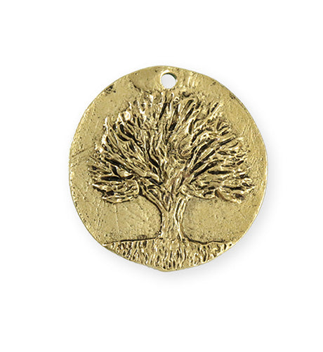 29.5x28.5mm Knowledge Tree [Green Girl Studios] - 10K Gold Antique (1pc)