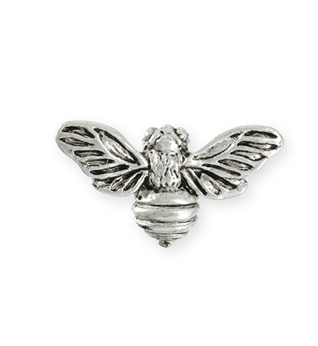 34.5x20mm Honeybee [Green Girl Studios] - Sterling Silver Antique (1pc)