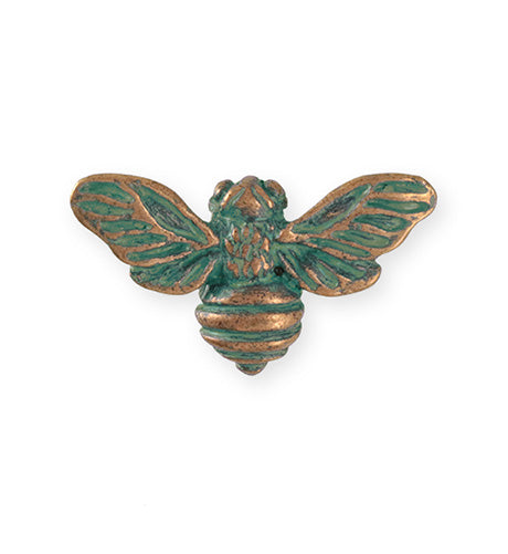 34.5x20mm Honeybee [Green Girl Studios] - Copper Verdigris (1pc)