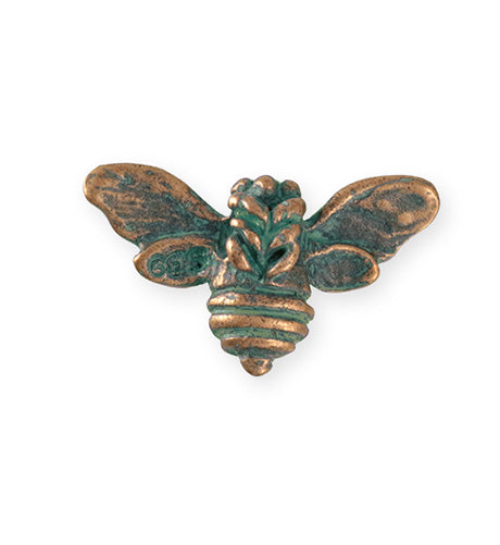 34.5x20mm Honeybee [Green Girl Studios] - Copper Verdigris (1pc)