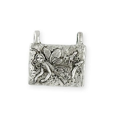 22.5x22mm Pixie [Green Girl Studios] - Sterling Silver Antique (1pc)